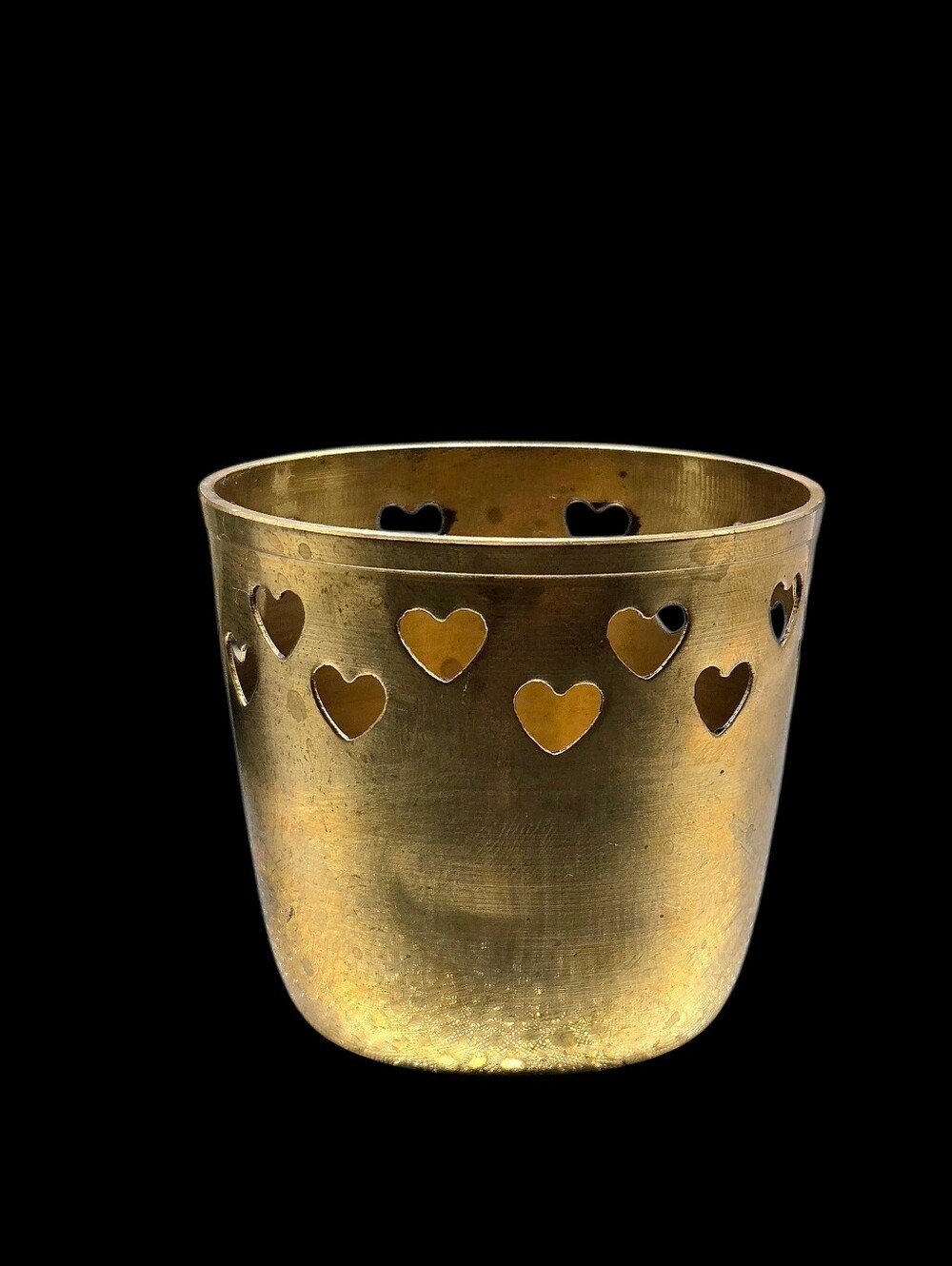 "5/$40" Vintage Brass Tealight Candleholder W/Heart Cutouts